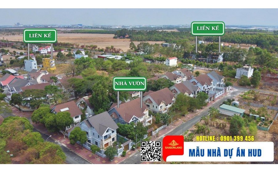 Saigonland Cần bán nhanh nền Nhà Vườn  sổ sẵn dự án Hud Nhơn Trạch Đồng Nai diện tích 285m2 khu dân cư hiện hữu